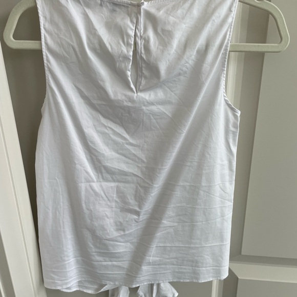 Massimo Dutti White Sleeveless Top with Tie detail - Picture 2 of 3